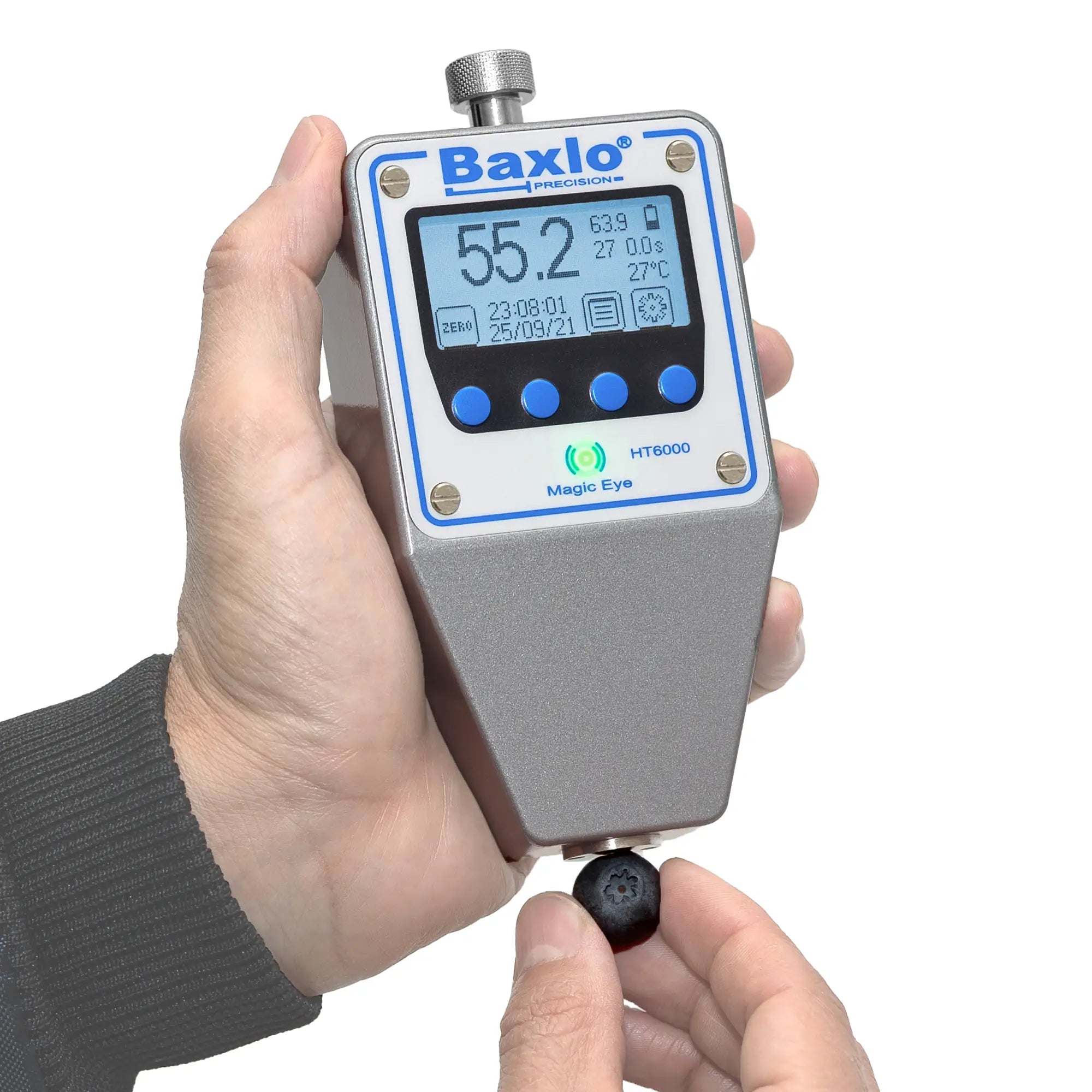 Baxlo Digital Fruit Firmness Tester - Blueberries, Grapes, Strawberries