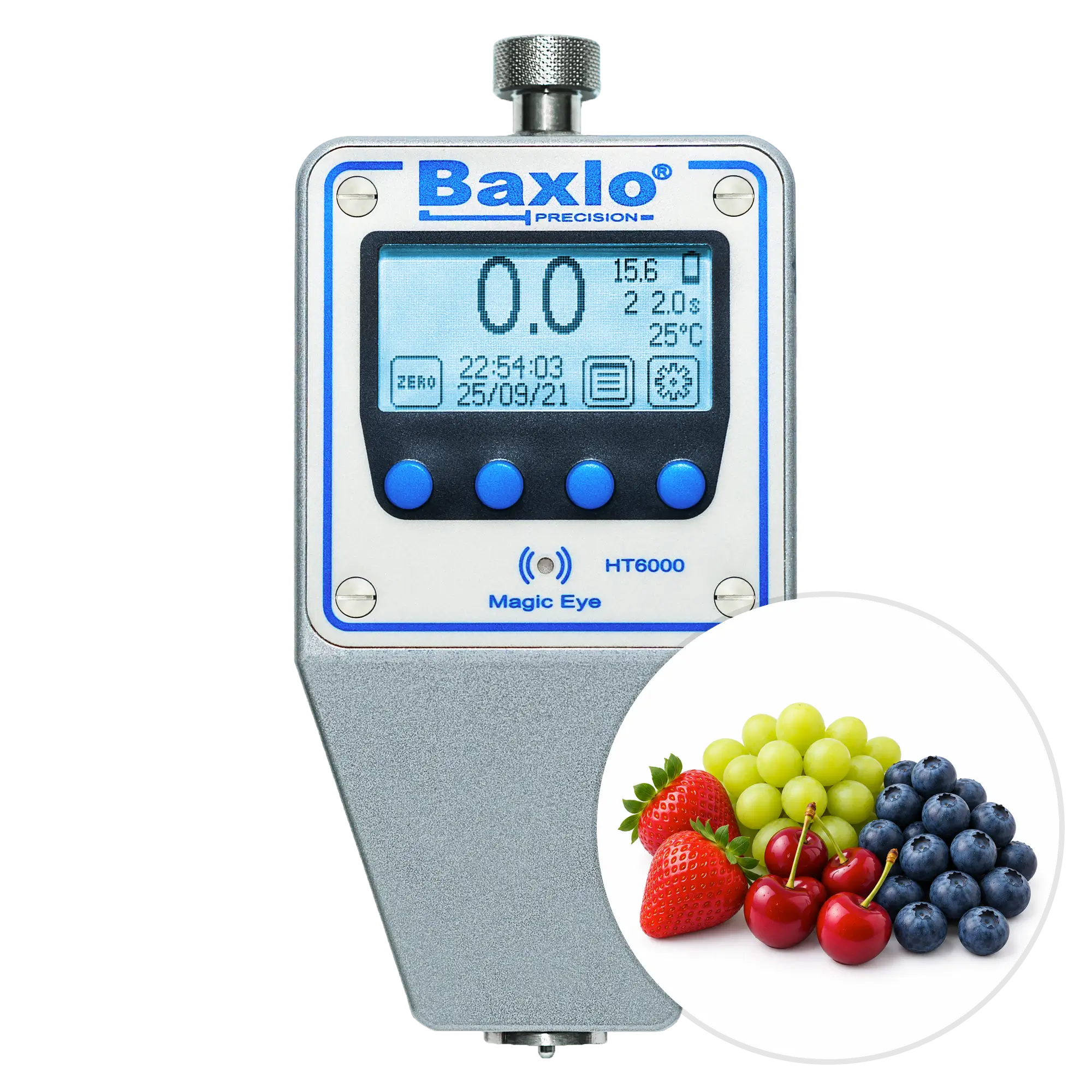 Baxlo Digital Fruit Firmness Tester - F0 (Blueberries, Cherries, Grapes, Strawberries)