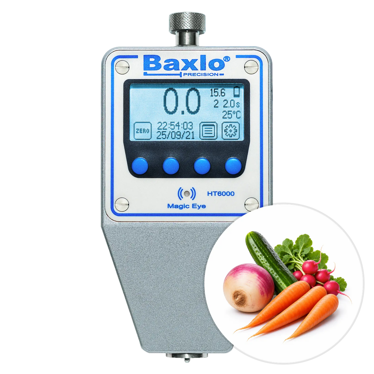 Baxlo Digital Fruit Firmness Tester - FE (Carrots, Cucumbers, Radishes, Turnips, Kohlrabi)